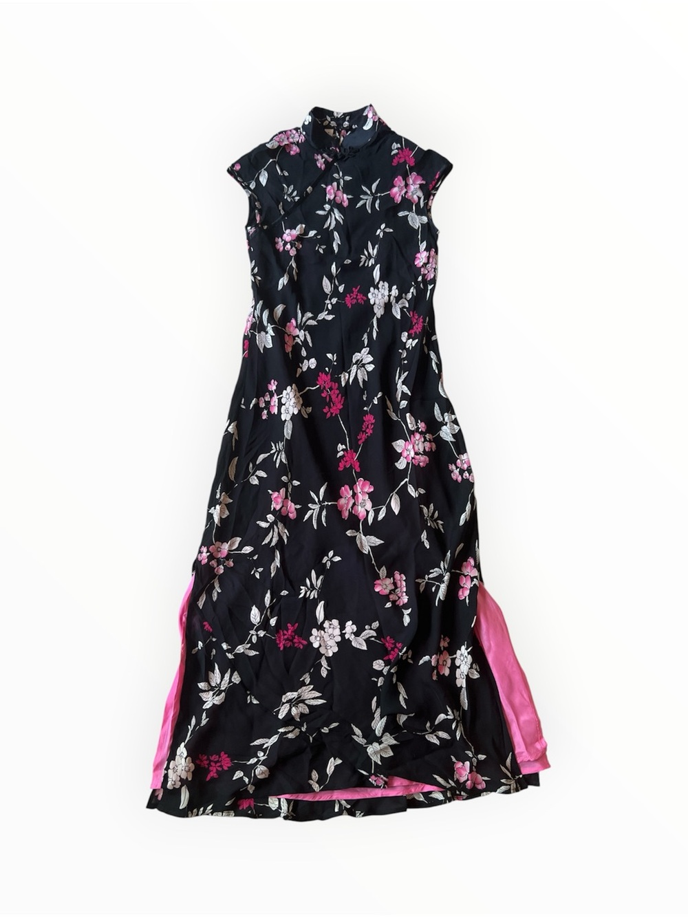 Donna Ricco 100% Silk Floral Cheongsam Dress